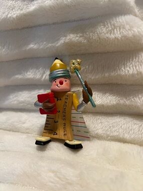 Hallmark Teachers Rule Ruler Pencil Figurine Ornament Vintage 2008